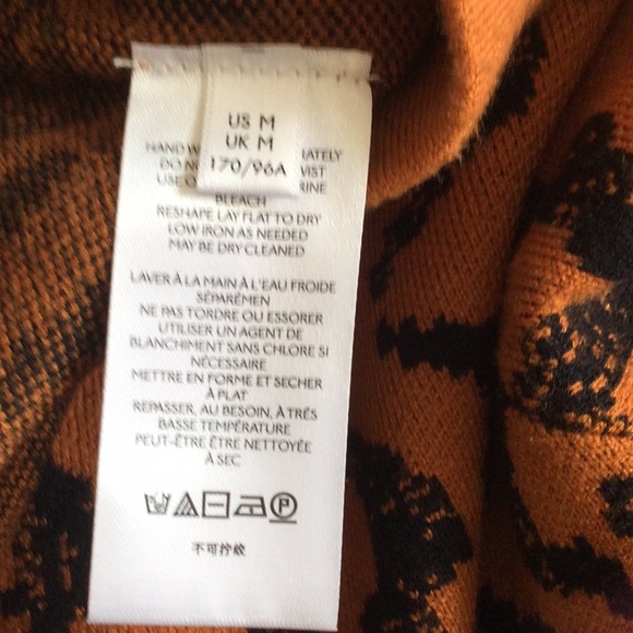 Anthropologie Knit wide leg pants orange and black-medium-NWT - Picture 8 of 9